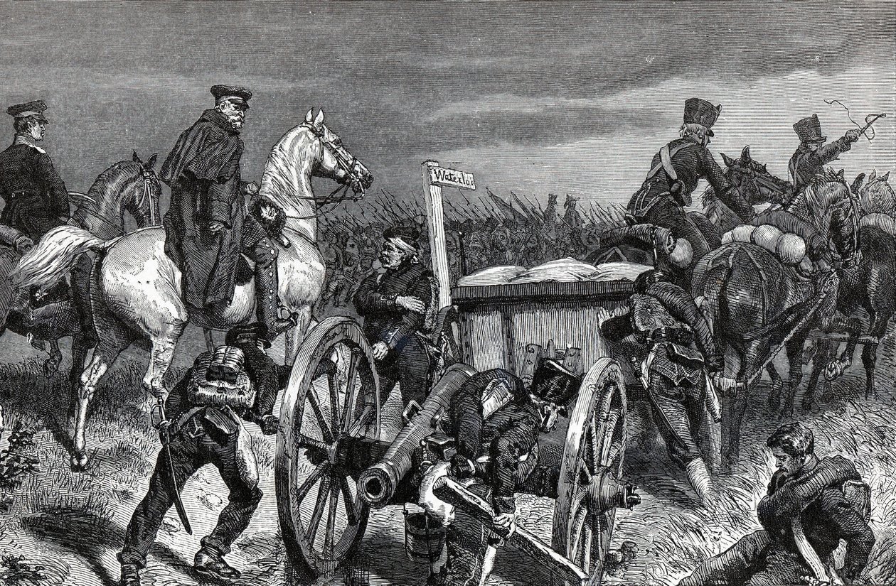 Bagna Bluechera do Waterloo - pruski generał Gebhard Leberecht von Blucher (1742-1819) poprowadził swoje wojska do Waterloo autorstwa Unknown artist