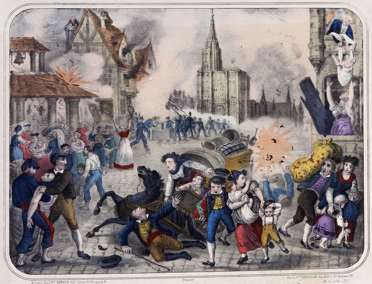 Bombardowanie Strasburga przez Prusaków. 1870 autorstwa Unknown artist