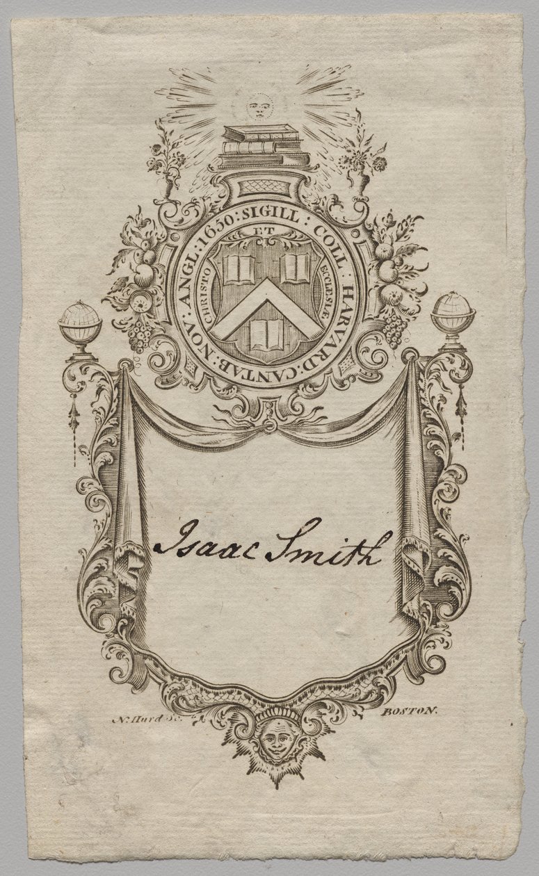 Ekslibris: herb z inskrypcją Izaaka Smitha autorstwa Unknown artist