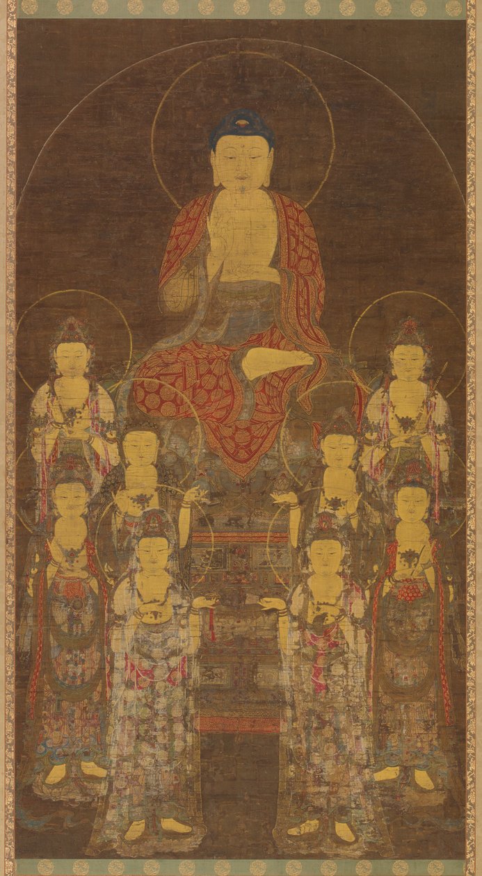 Budda Amitabha (Amita) i ośmiu wielkich bodhisattwów autorstwa Unknown artist