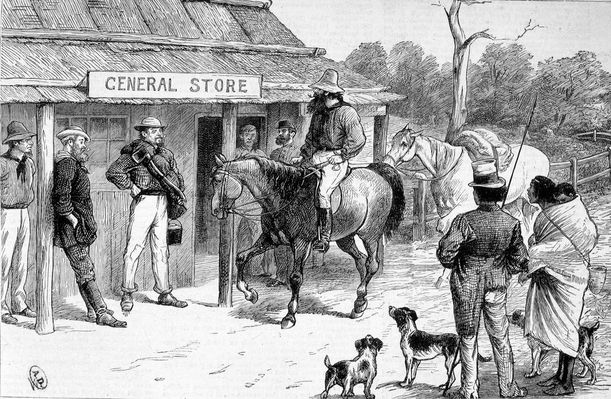 Sklep Bush w Australii, ok. 1880 r. autorstwa Unknown artist