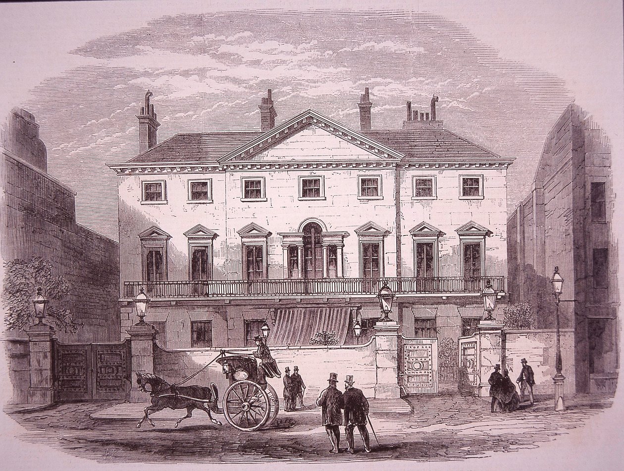 Cambridge House na Piccadilly w 1860 roku, dom premiera lorda Palmerstona autorstwa Unknown artist