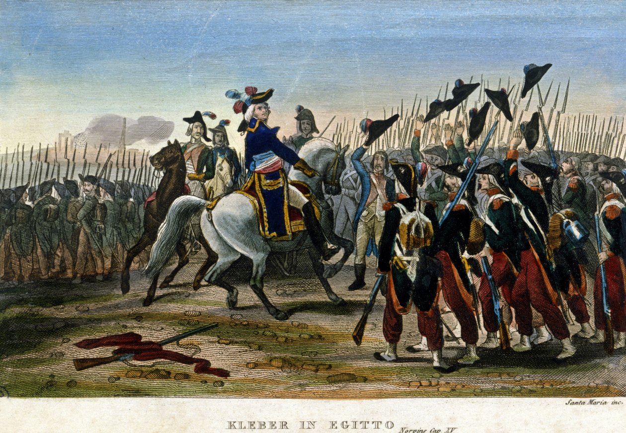 Kampania (wyprawa) Egiptu (1798-1801): generał Jean Baptiste Kleber (1753-1800) w Egipcie. Napoleon Bonaparte zostawił mu dowódcę armii w sierpniu 1799 roku. autorstwa Unknown artist