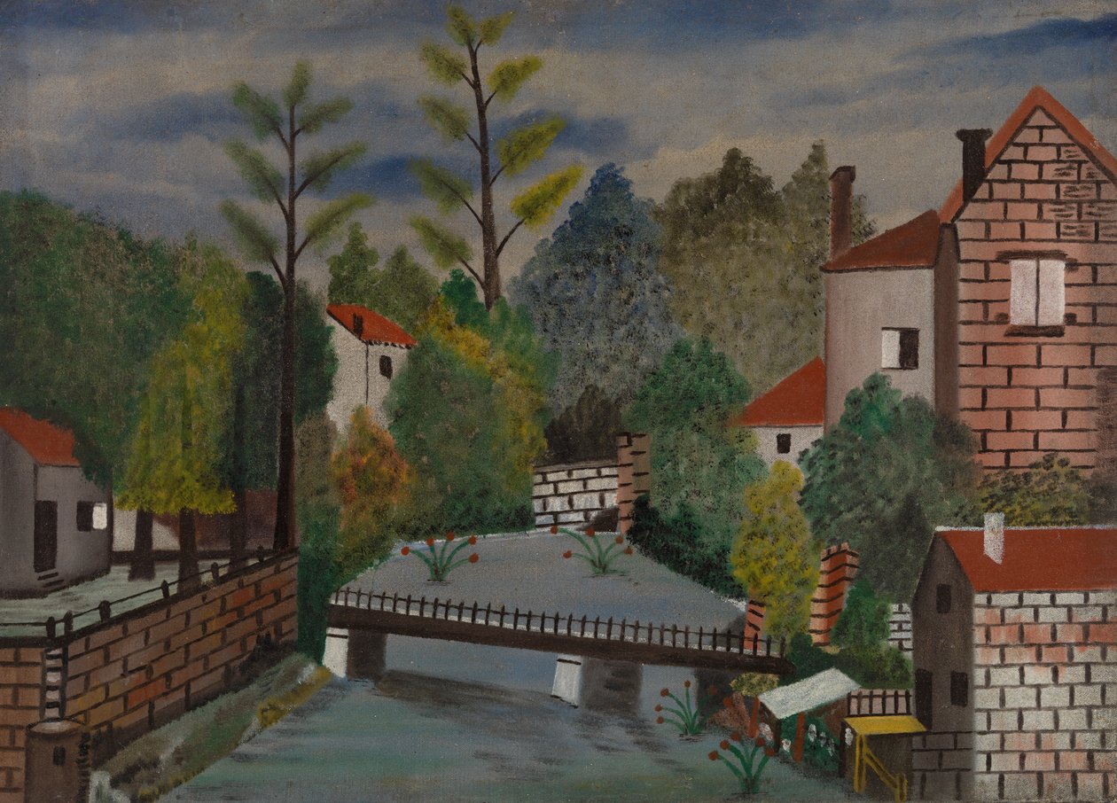 Kanał i domy autorstwa Unknown artist