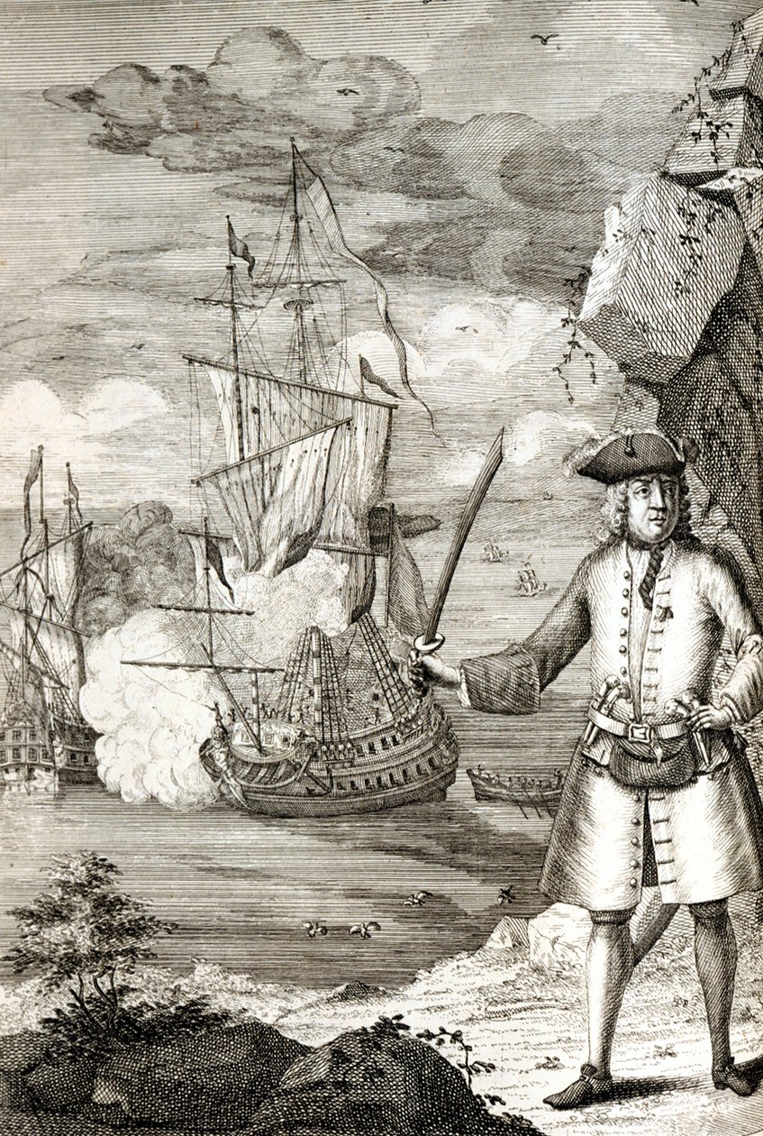 Kapitan Henry Avery zdobywa jeden ze statków Wielkiego Mogoła autorstwa Unknown artist