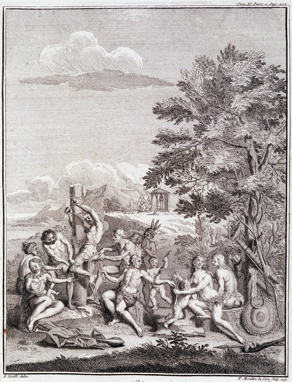 Więźniowie poświęceni przez Antis, w Peru - w „Historical Voyage of South America wykonanej na rozkaz króla Hiszpanii” Don Georges Juan & Don Antoine de Ulloa, T.II, ed. Jombert, King