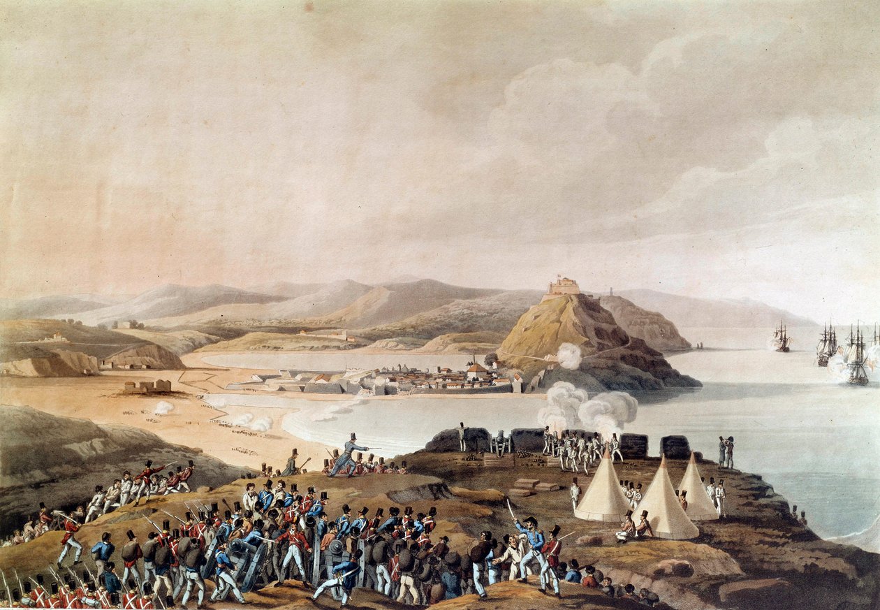 Zdobycie miasta i cytadeli San Sebastian w Hiszpanii we wrześniu 1813 r. Litografia okresu Paryż, Musee de l