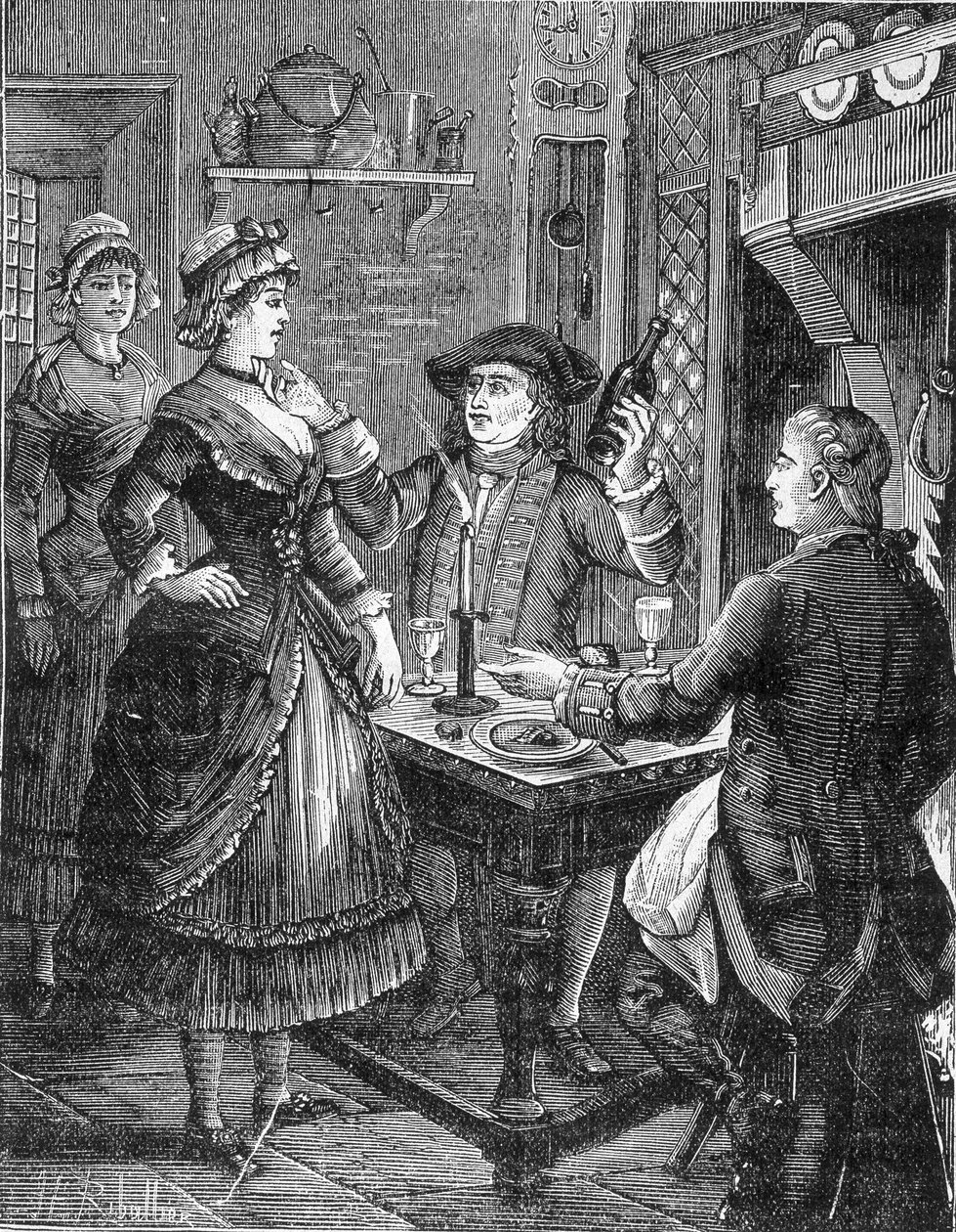 Nabój, król bandytów. Jeanneton i Wenus. Grawerowanie Jules de Grandpré. Popularna powieść z końca XIX wieku. autorstwa Unknown artist