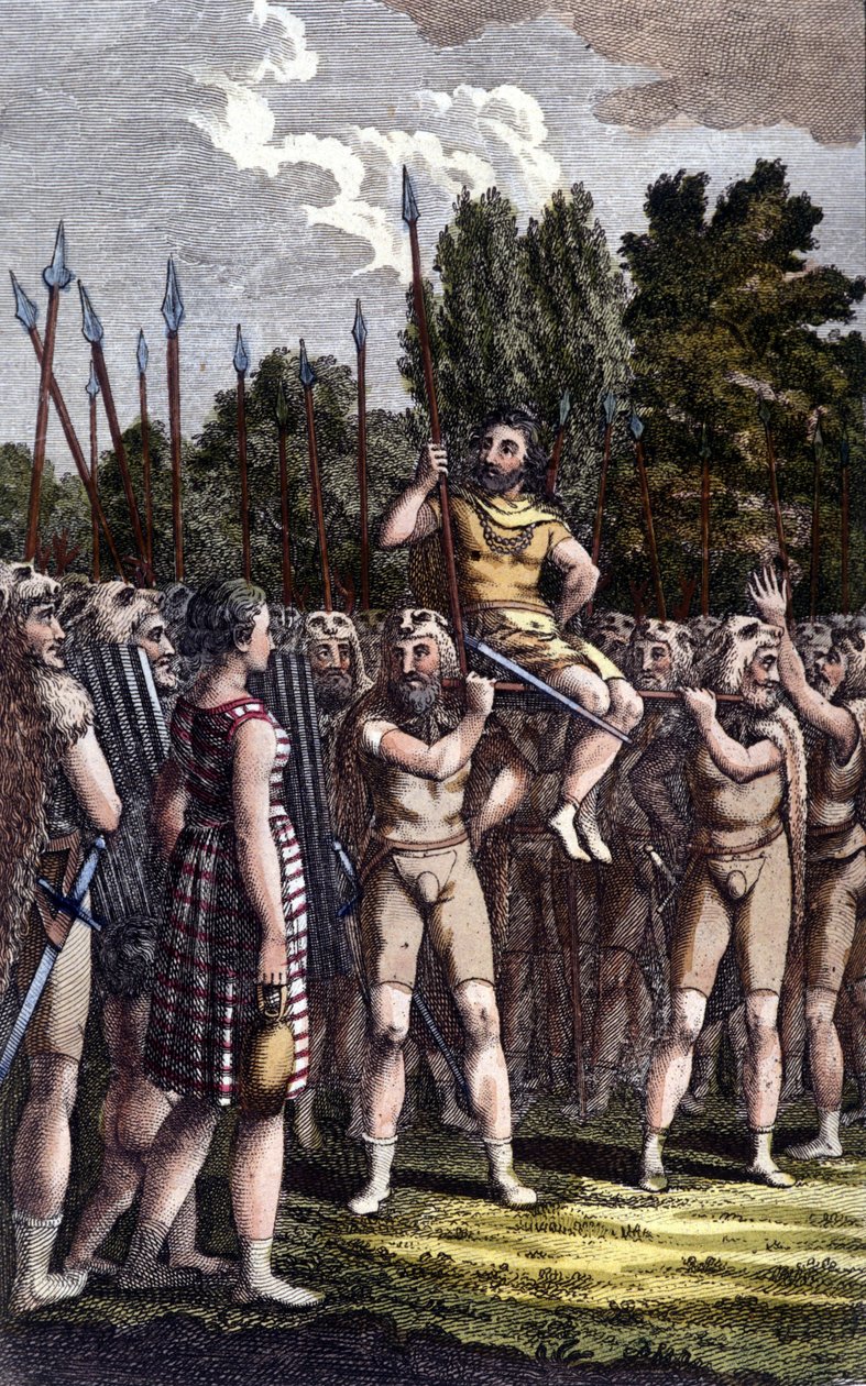 Ceremonia celtycka. Grawerowanie z XIX wieku. autorstwa Unknown artist
