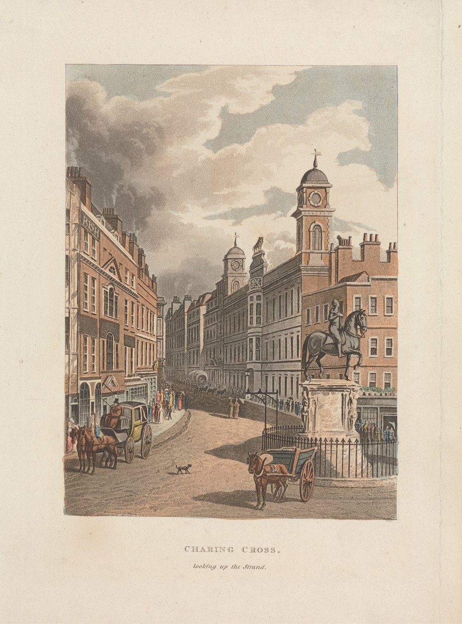 Charing Cross Patrząc w górę Strand autorstwa Unknown artist