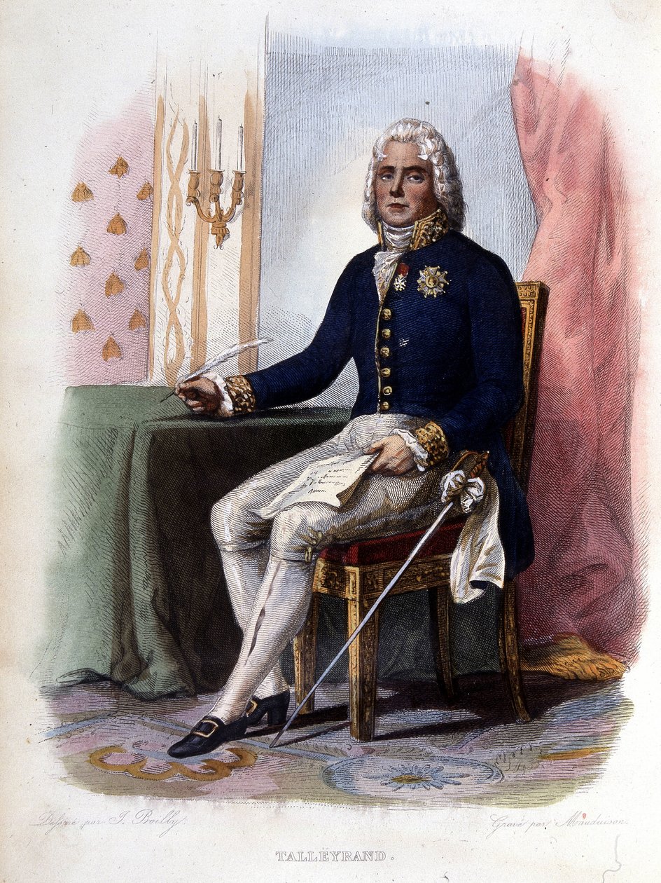Charles Maurice de Talleyrand Périgord (1754-1838), polityk francuski. - w „Francuskim Plutarchu”, red. Mennechet, Paryż autorstwa Unknown artist