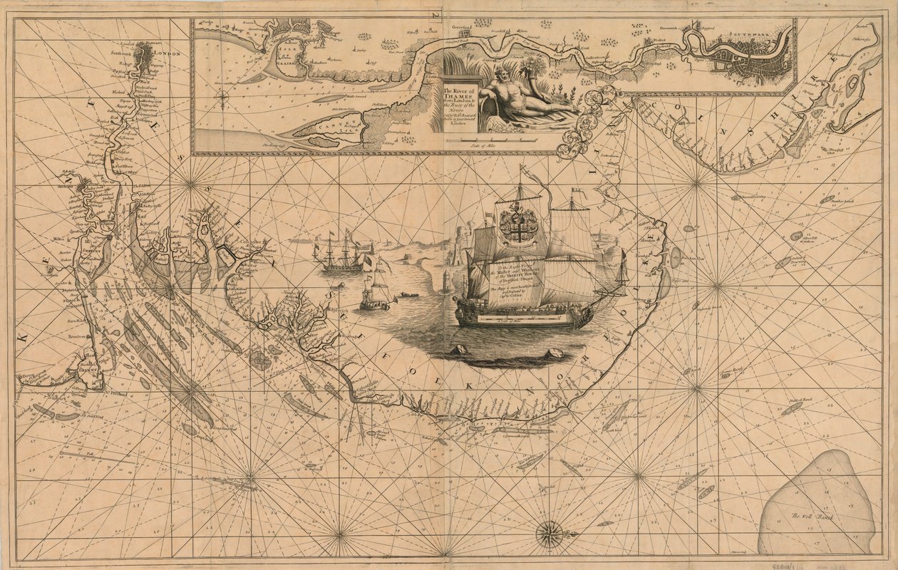 Mapa Tamizy od Londynu do boi Noure autorstwa Unknown artist