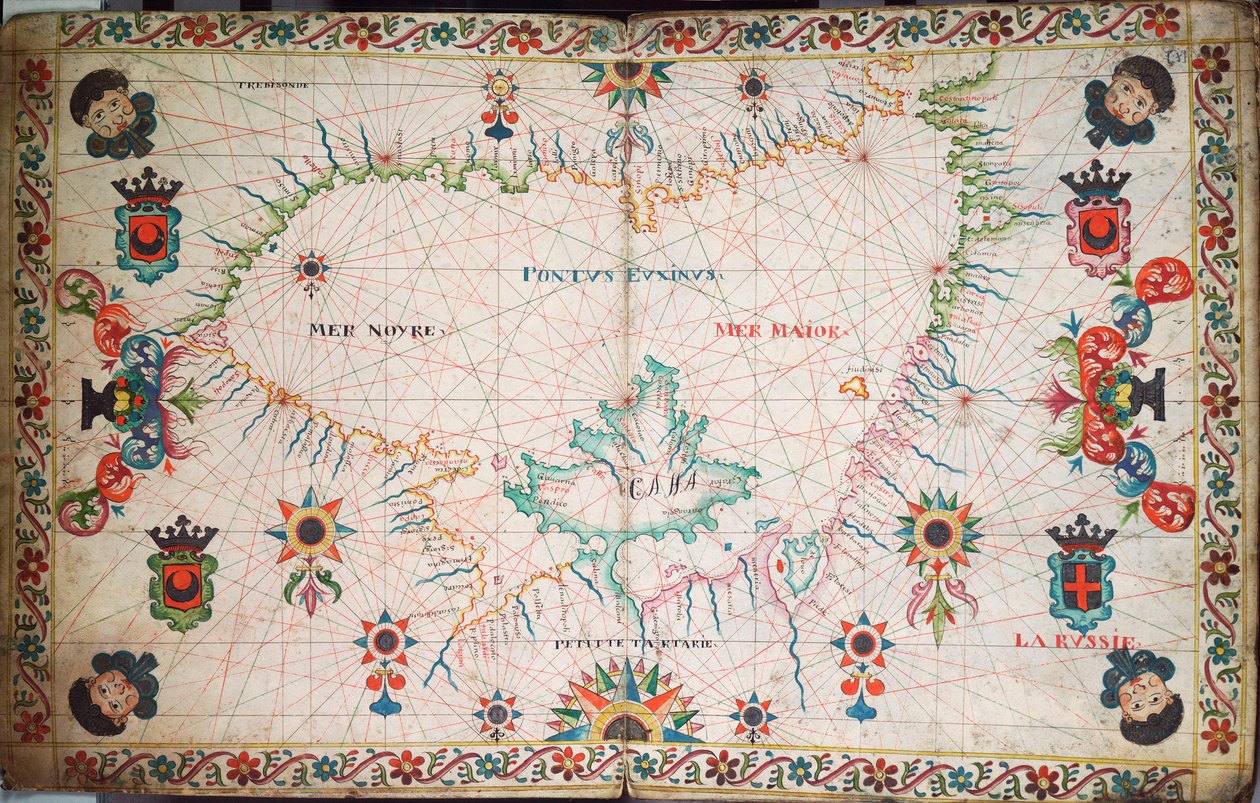 Mapa Morza Czarnego, ok. 1600 r. (rękopis) autorstwa Unknown artist
