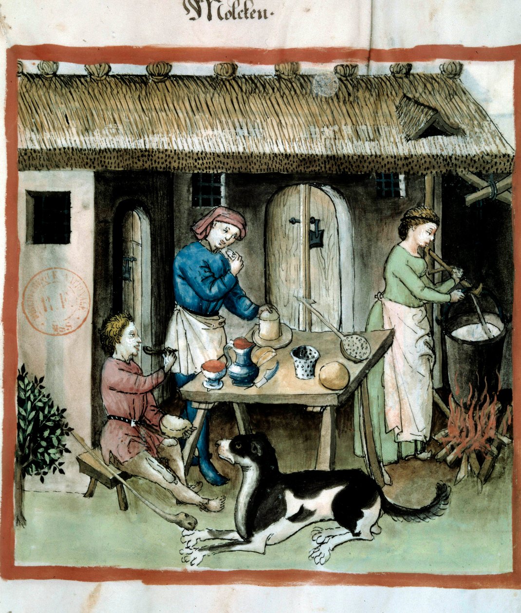 Produkcja sera. Oświetlenie z doju medycyny i dietetyki „”Tacuinum sanitatis”” autorstwa Unknown artist