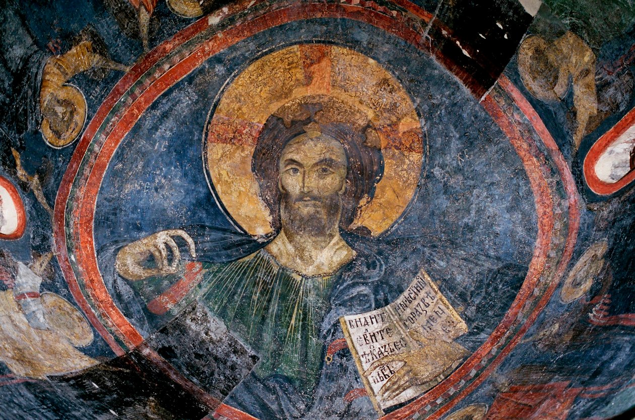 Chrystus Pantokrator - Anonim - XIII wiek - Fresk - Kościół Boyana, Sofia, Bułgaria ©FineArtImages/Leemage autorstwa Unknown artist