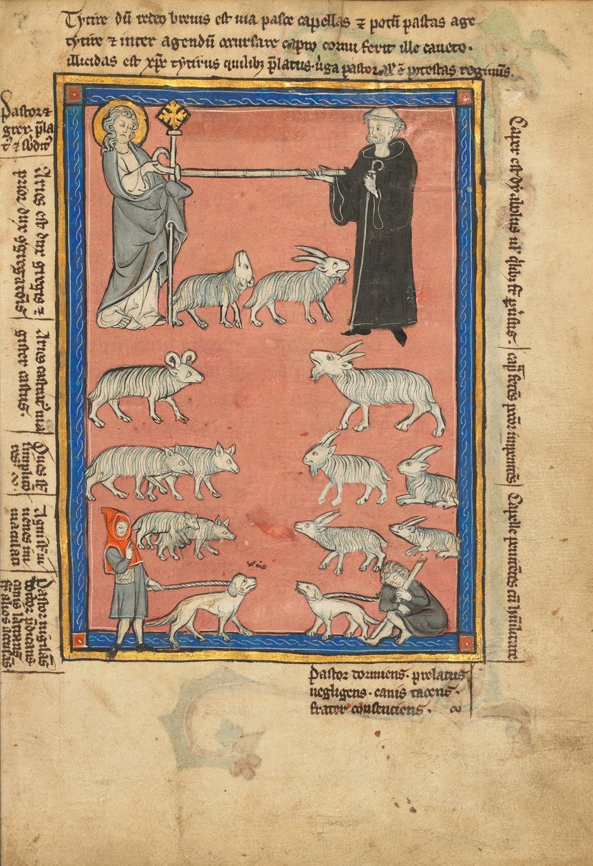 Chrystus, mnich i dwoje pasterzy autorstwa Unknown artist