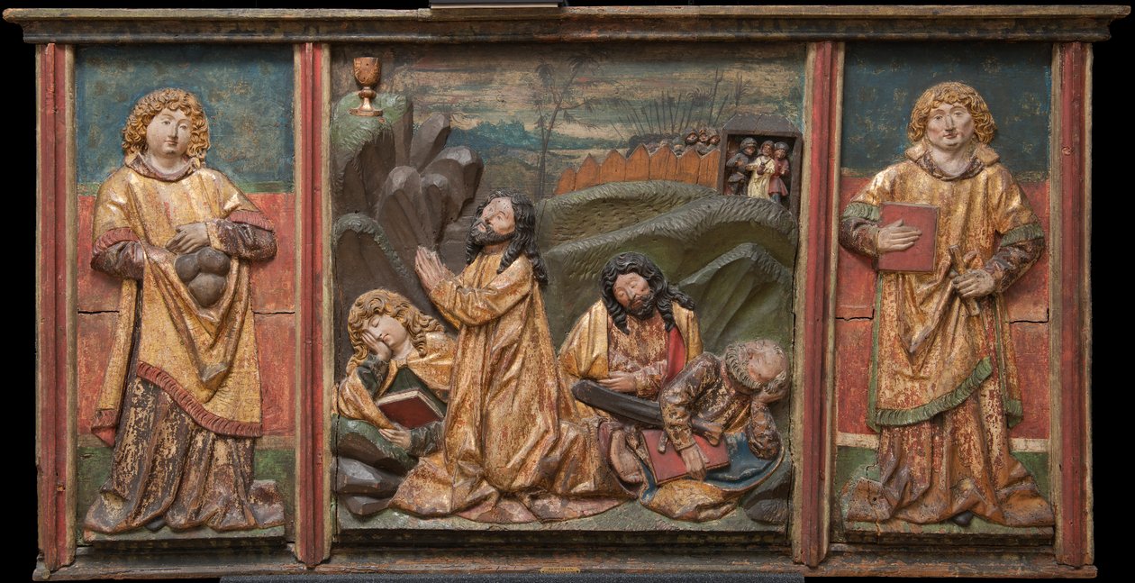 Chrystus na Górze Oliwnej z Trzema Apostołami; Święci Szczepan i Wawrzyniec autorstwa Unknown artist