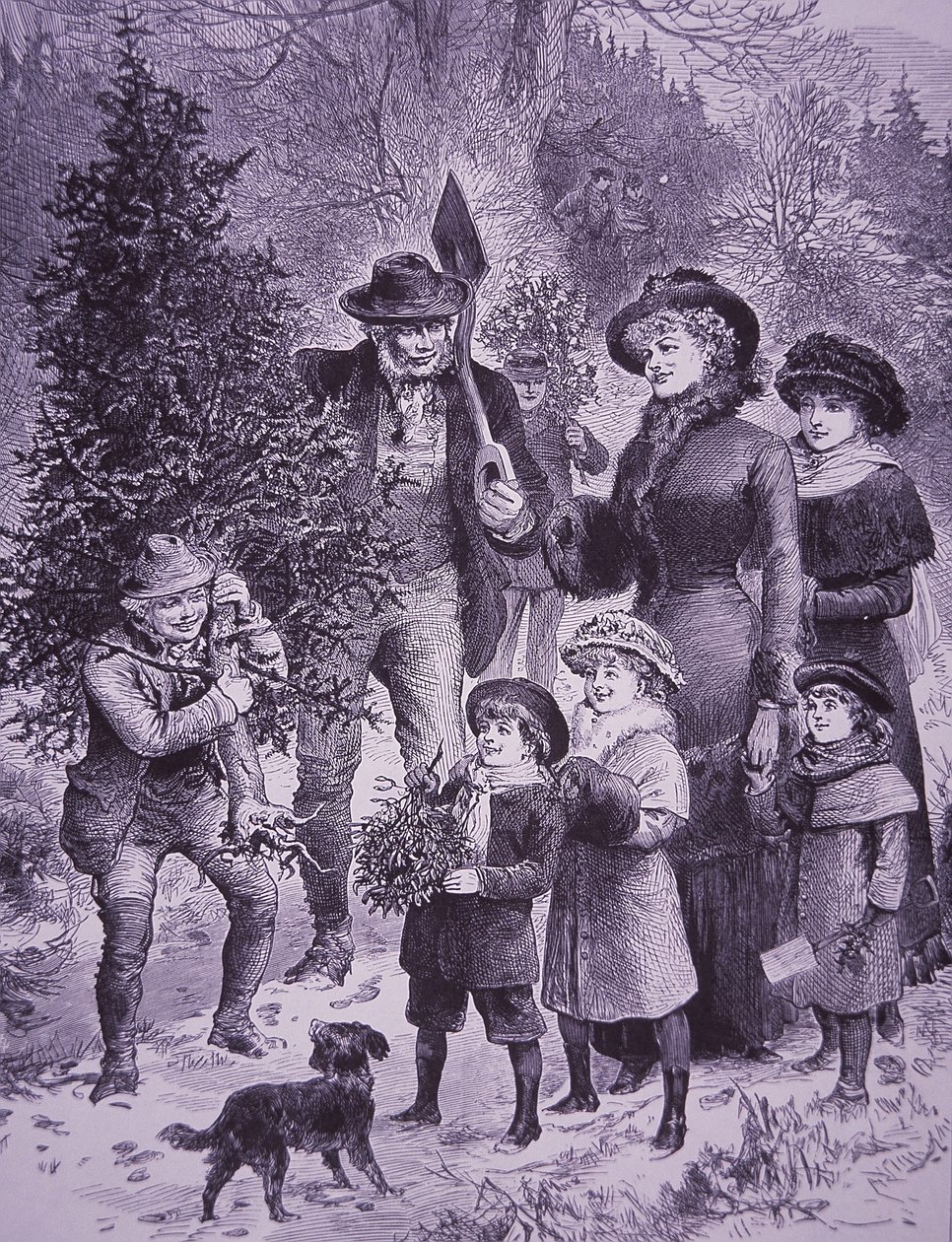 Sprzedawca choinek (grawerunek) autorstwa Unknown artist