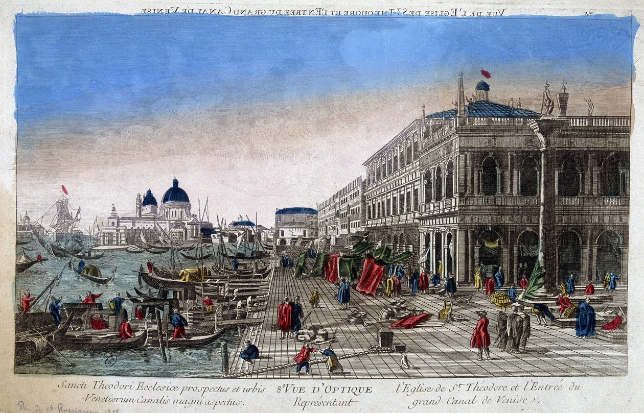 Kościół św. Teodora i wejście na Canal Grande w Wenecji. autorstwa Unknown artist