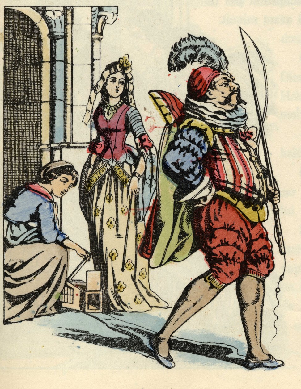 Kopciuszek uwalnia myszy, które śmierdzą jak konie, a szczury jako trenerzy. Ilustracja do bajki Charlesa Perraulta „Kopciuszek lub La petite slipper de verre” autorstwa Unknown artist