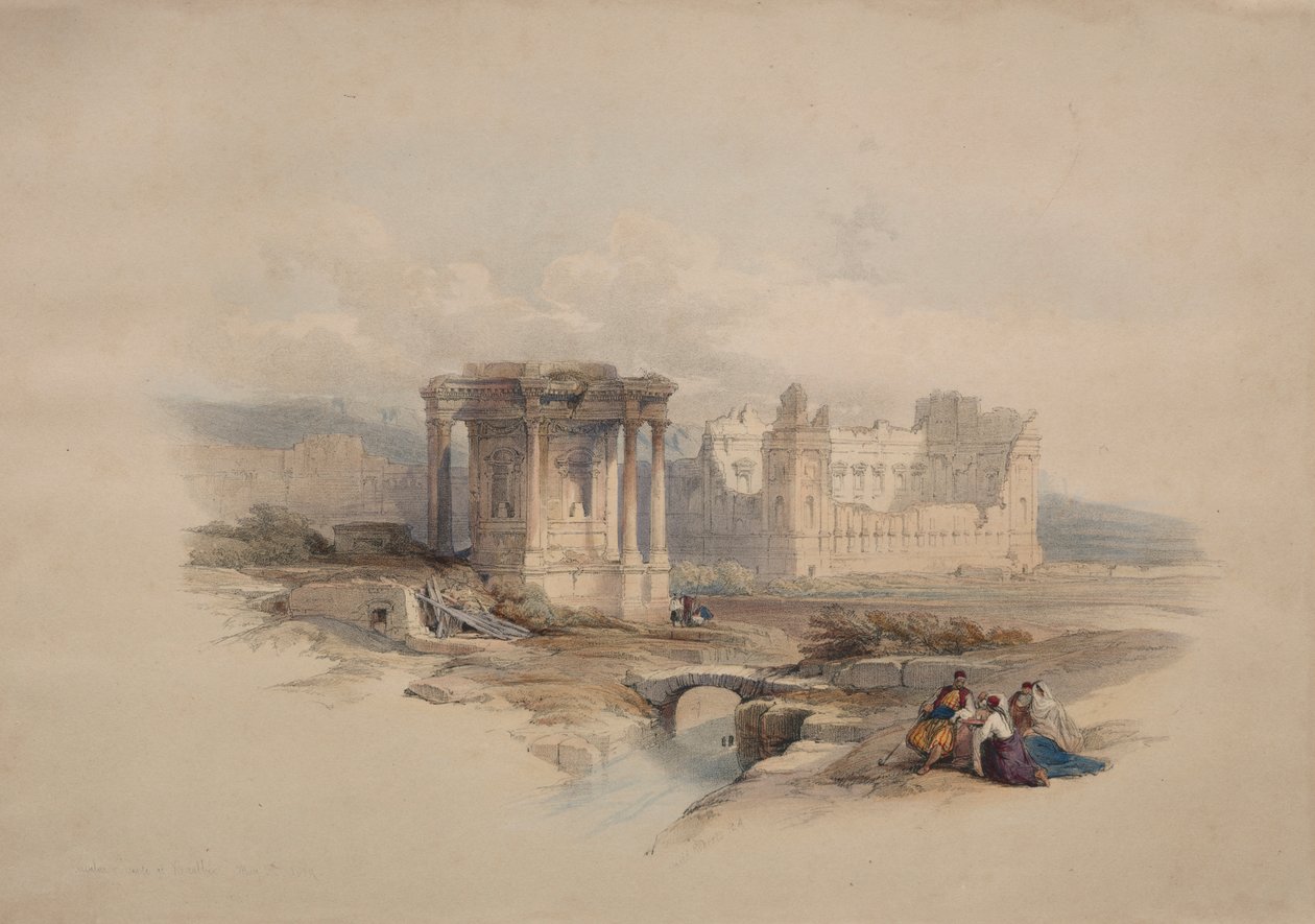 Okrągła świątynia w Baalbec autorstwa Unknown artist