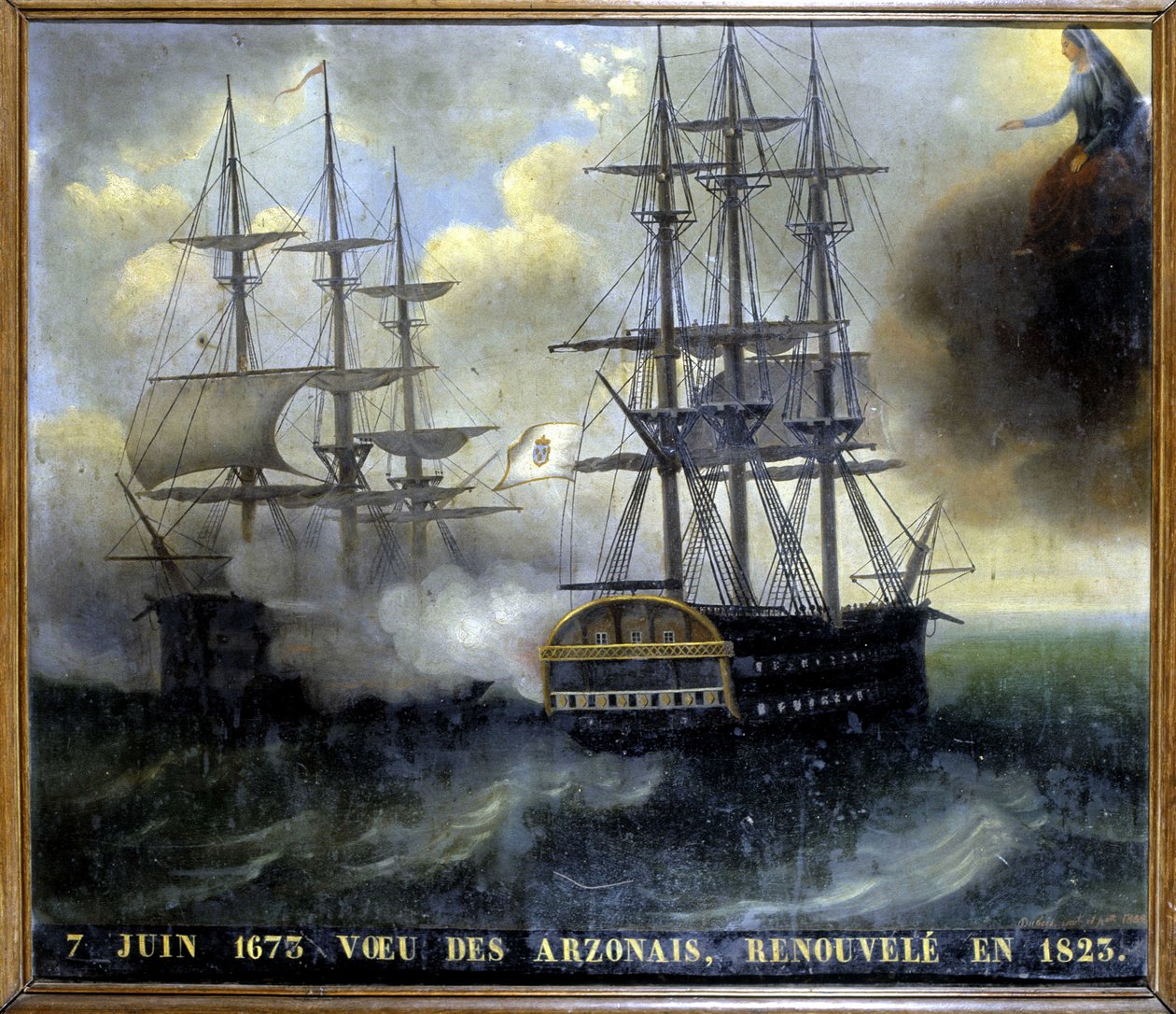 Starcie floty bretońskiej i holenderskiej „Życzenie Arzonais autorstwa Unknown artist