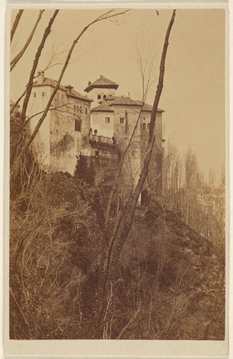 [Widok z bliska na Alhambrę, Granada, Hiszpania]. autorstwa Unknown artist