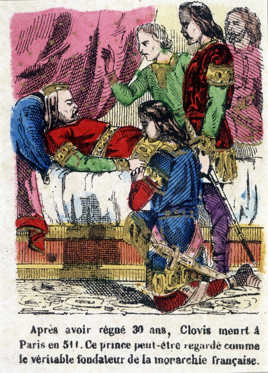 Clovis na łożu śmierci w 511. autorstwa Unknown artist