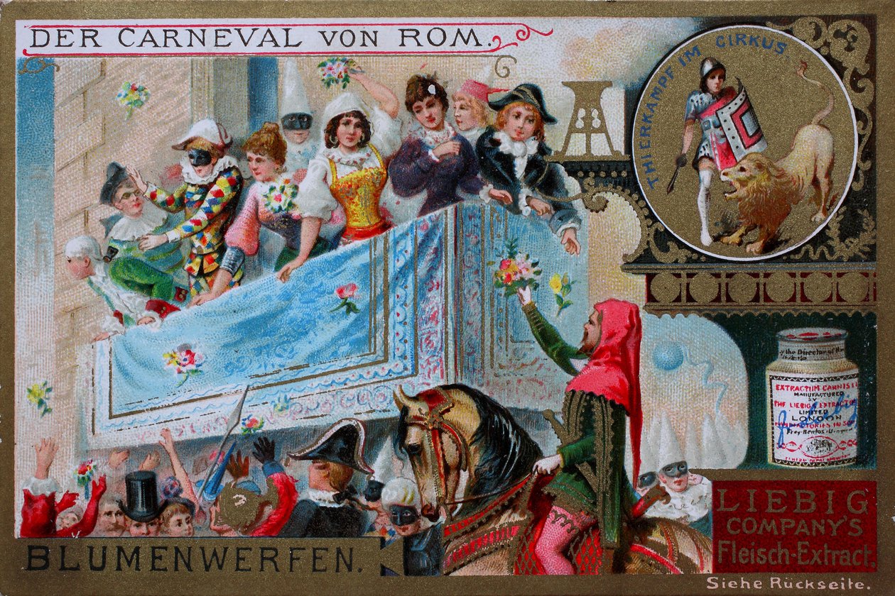 Kolekcjonerska seria obrazów Karnawał w Rzymie, Rzucanie kwiatów autorstwa Unknown artist