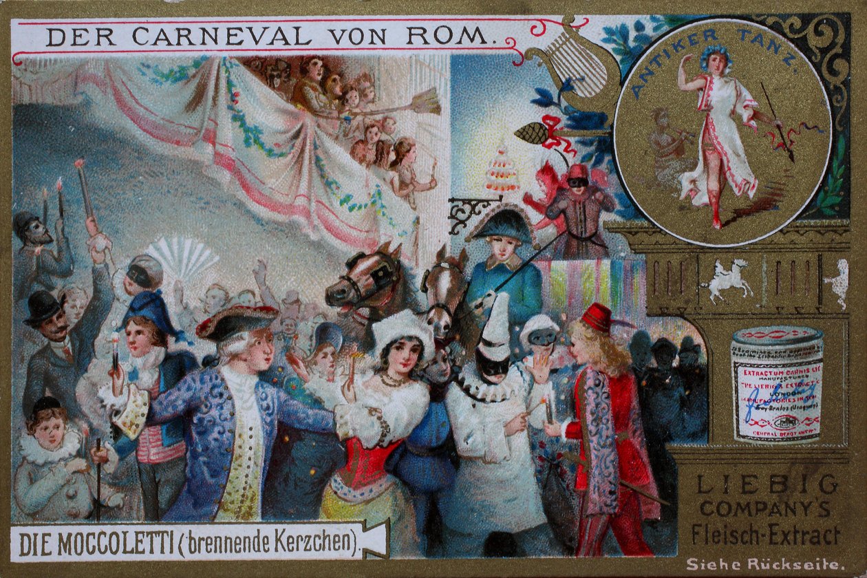 Seria obrazów kolekcjonerskich Karnawał w Rzymie, Moccoletti, płonące świece autorstwa Unknown artist