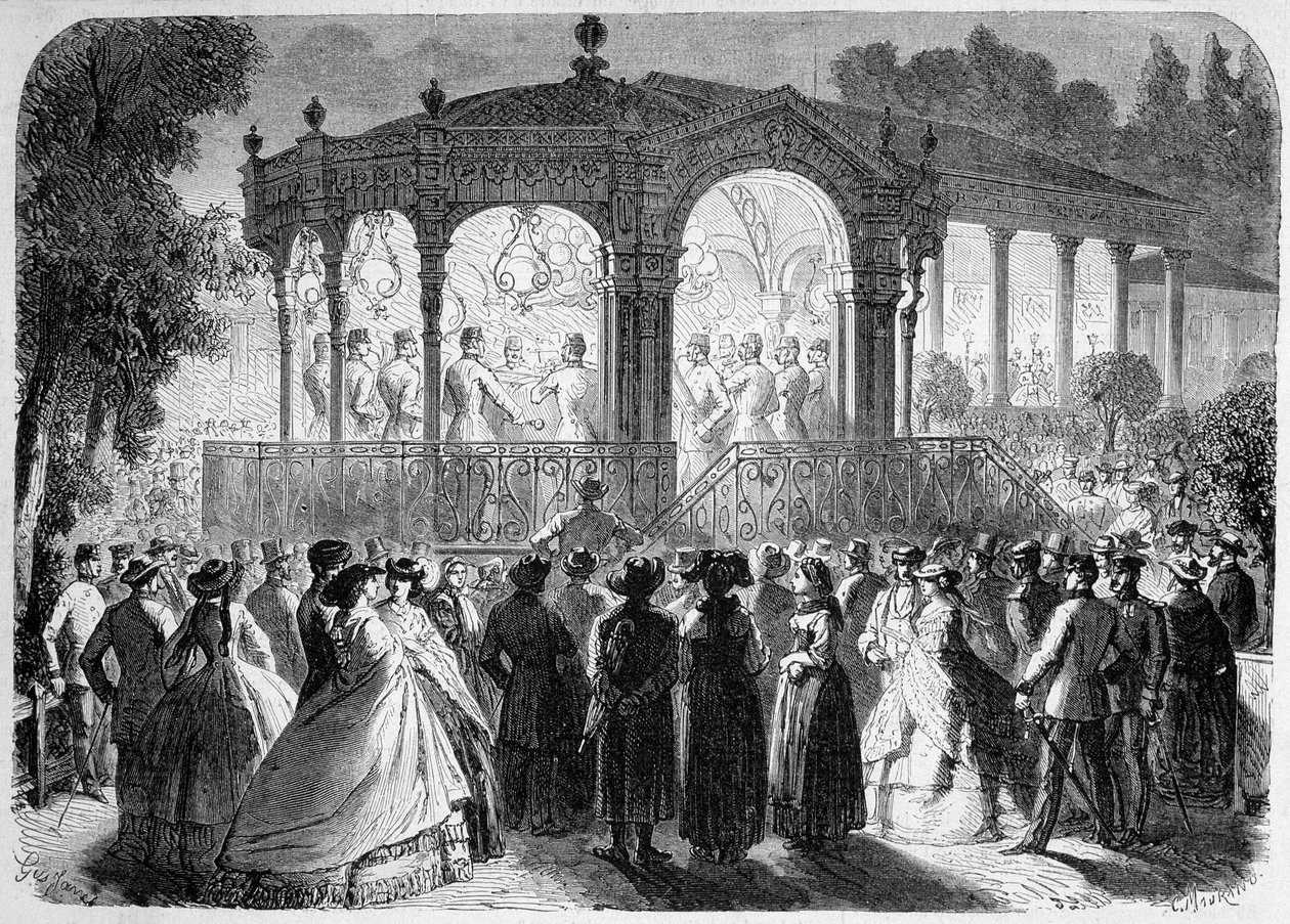 Koncert austriackiej muzyki w nowym kiosku w Baden autorstwa Unknown artist