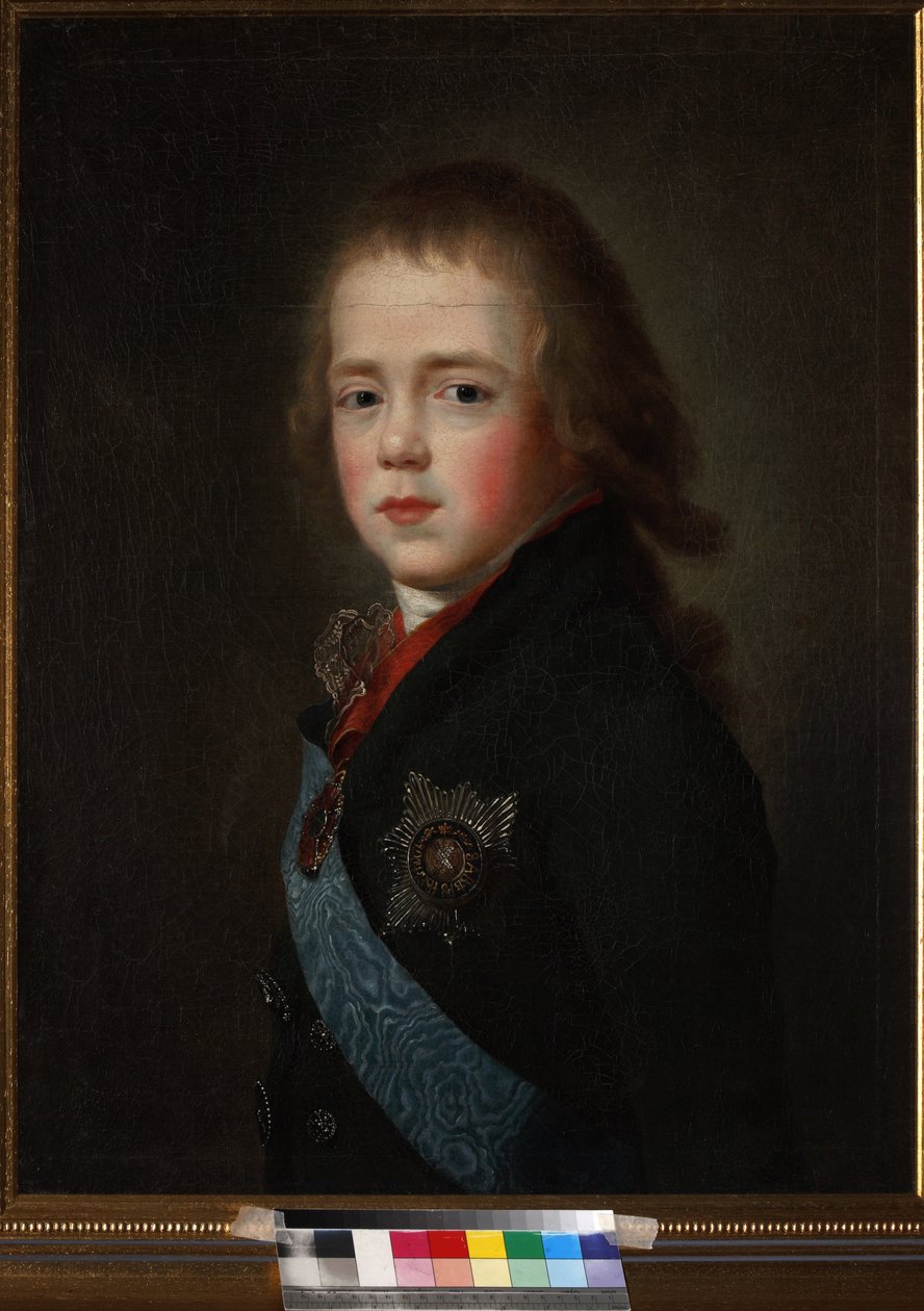 Constantin Pavlovitch, grand-duc de Russie lub Constantin Pavlovitch Romano - Portret wielkiego księcia Konstantego Pawłowicza Rosji (1779-1831) jako dziecko, Anonim. olej na płótnie autorstwa Unknown artist