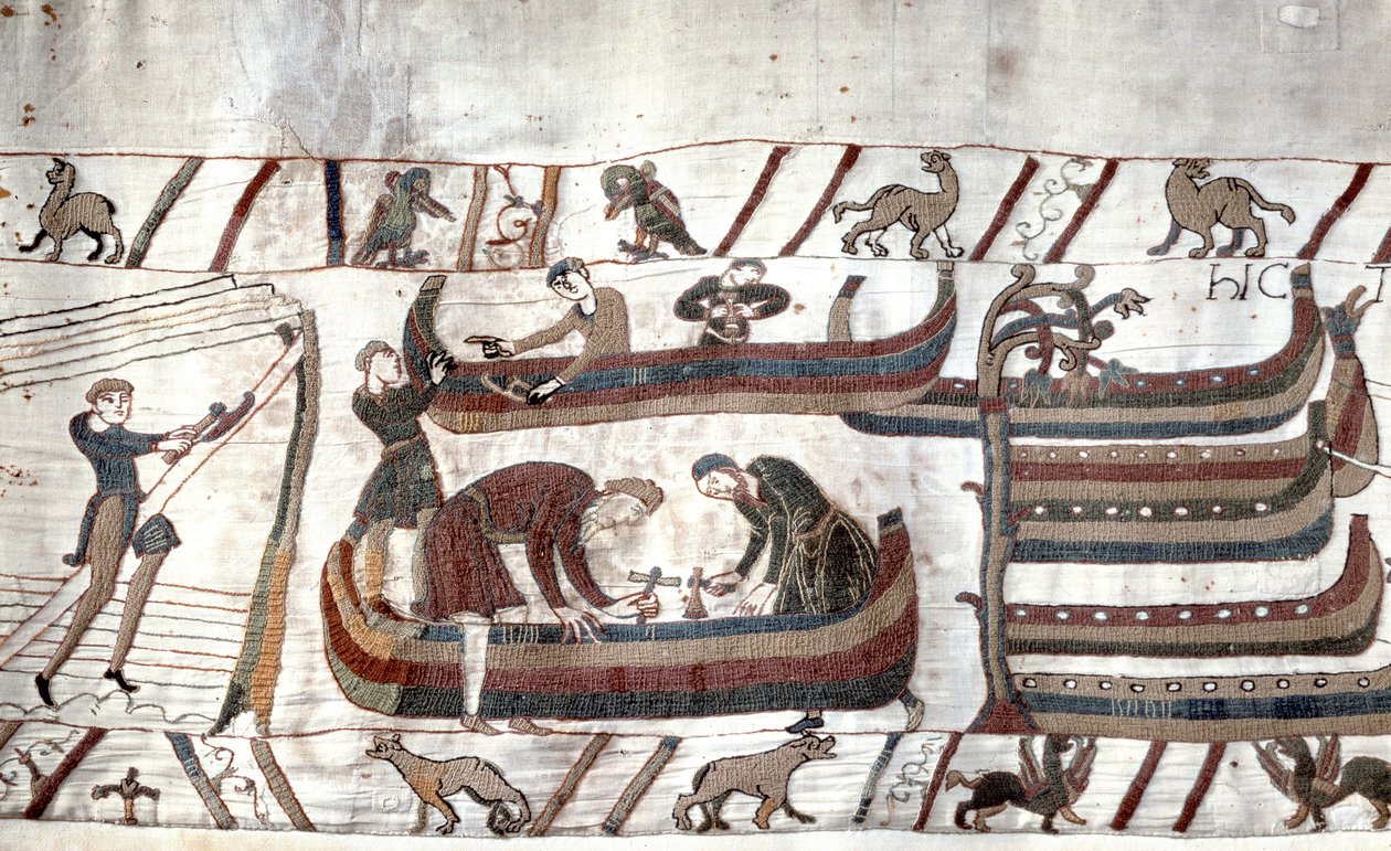 Budowa statków na zamówienie Guillaume - gobelin z Bayeux, znany jako haft królowej Matyldy autorstwa Unknown artist
