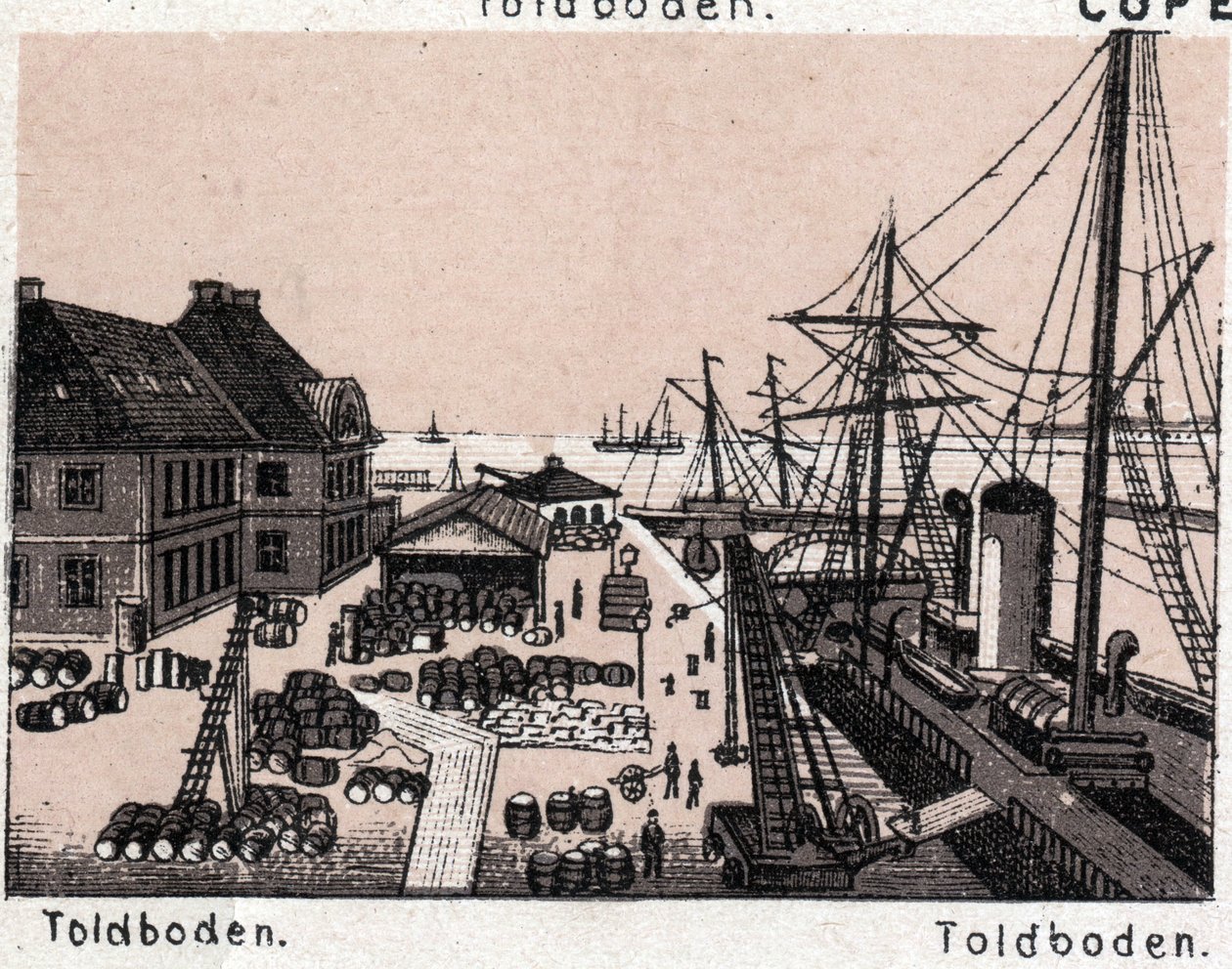 Kopenhaga (Kopenhaga), Dania: widok na Toldboden (port, port). w „” Świat ilustruje 168 odsłon”” Niedatowany (koniec XIX wieku) autorstwa Unknown artist