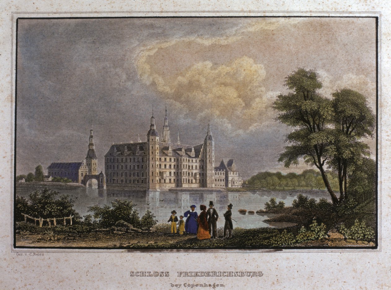 Kopenhaga: Zamek Fredericksburg autorstwa Unknown artist