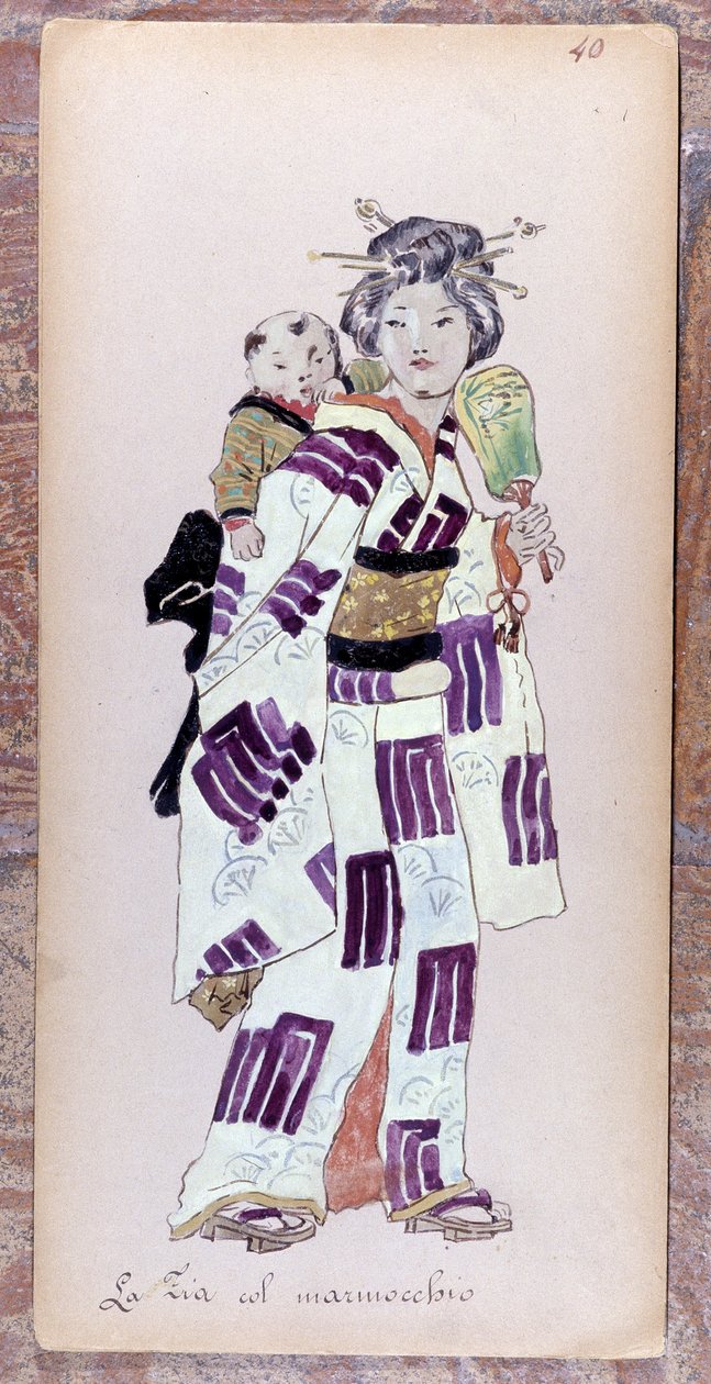 Kostium Zia z marmocchio (Dziecko) do Madame Butterfly Giacomo Pucciniego z 1904 r. Kolekcja Museo della Scala w Mediolanie. autorstwa Unknown artist