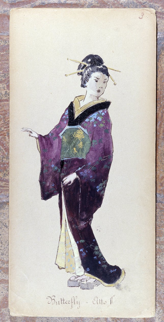 Kostium Madame Butterfly akt II do stworzenia Madame Butterfly przez Giacomo Pucciniego w 1904 r. Kolekcja Museo della Scala w Mediolanie. autorstwa Unknown artist