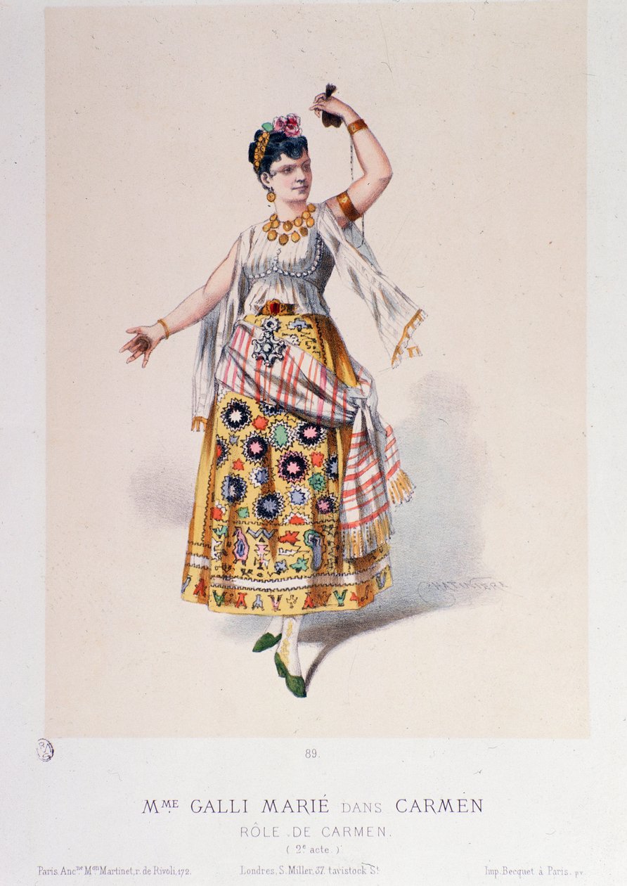 Kostium Marie Galli w Carmen, opera Georgesa Bizeta autorstwa Unknown artist