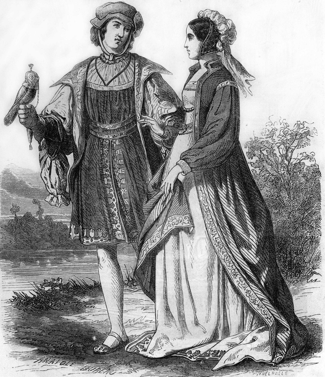 Kostiumy z końca XV wieku. autorstwa Unknown artist