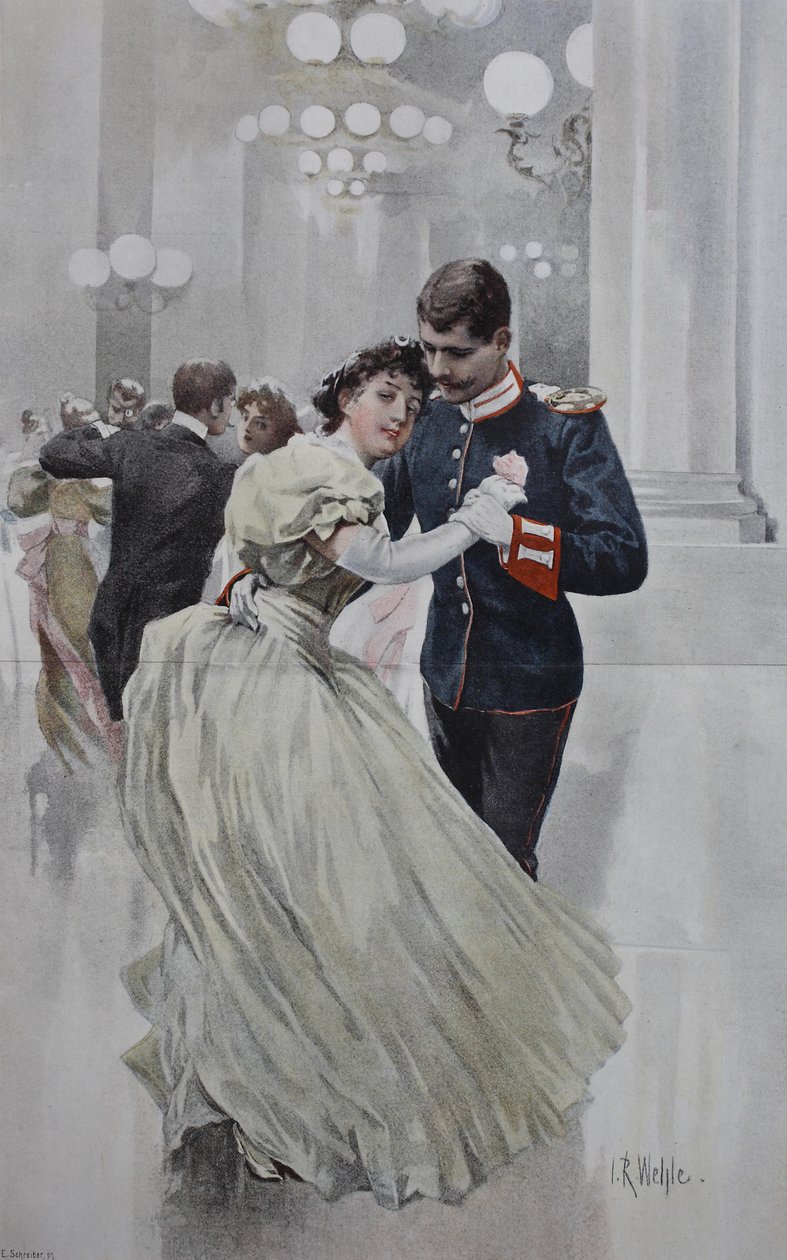 Para tańcząca na balu bożonarodzeniowym autorstwa Unknown artist