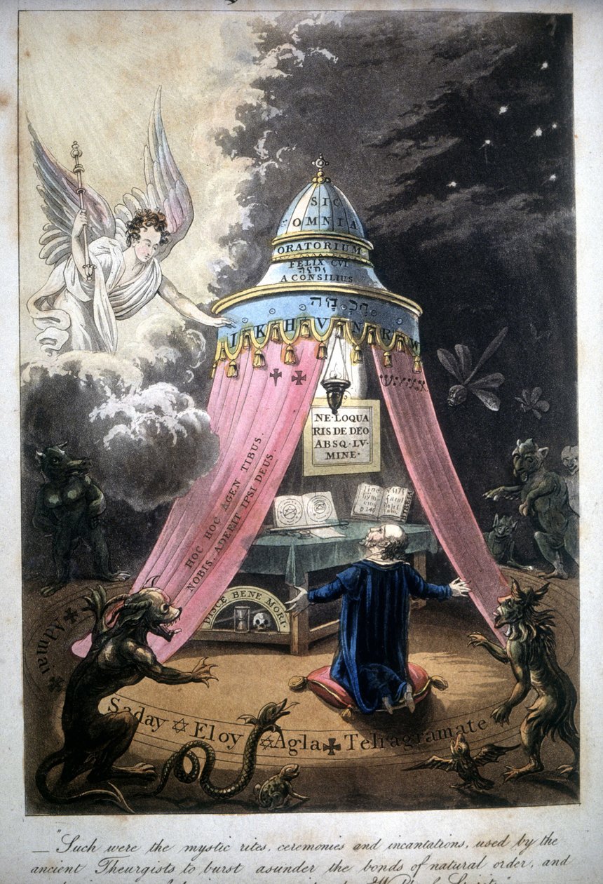 Magiczna ceremonia. Księga z 1825 r. Biblia. Morando, Mediolan. autorstwa Unknown artist