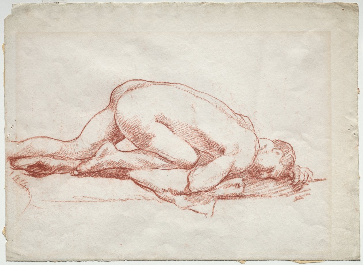 Przyczajony mężczyzna nago autorstwa Unknown artist