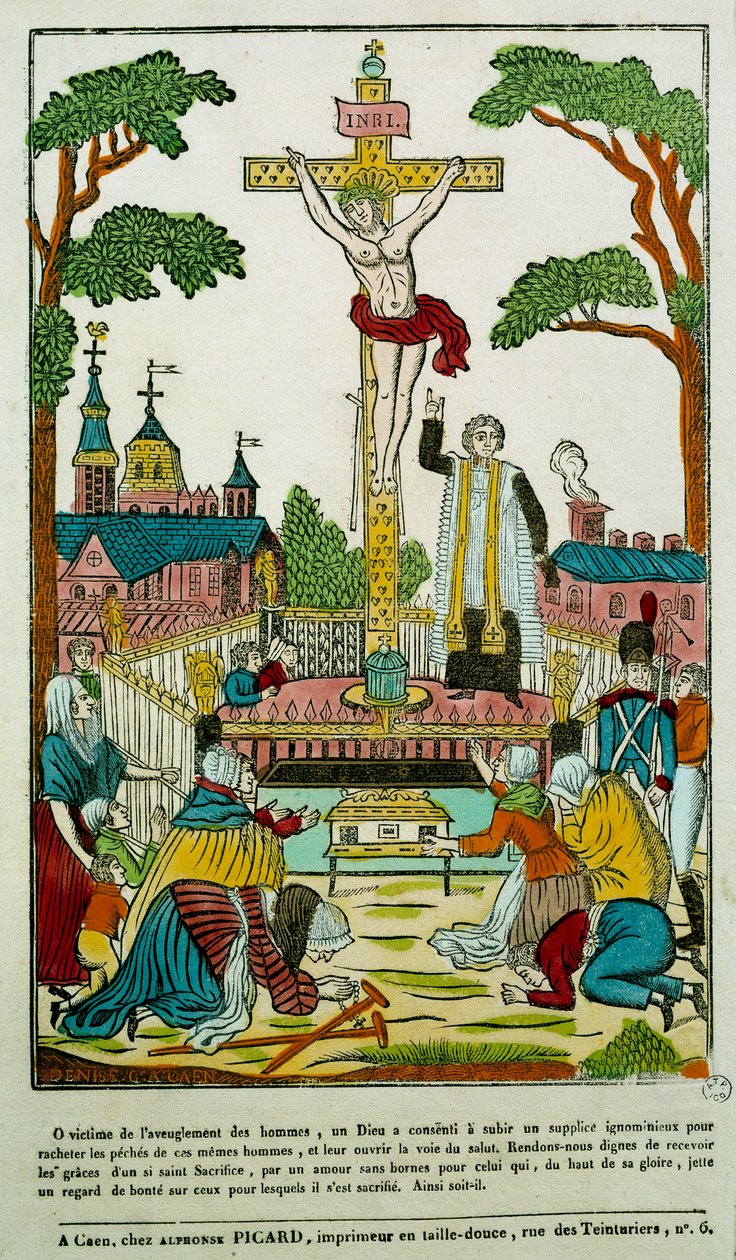 Rycina Ukrzyżowania z XIX wieku Paryż, B.N. autorstwa Unknown artist