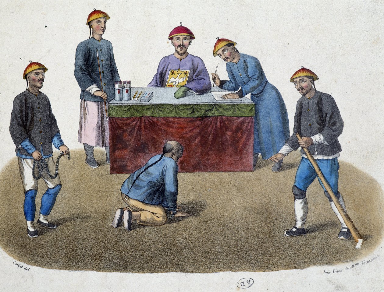 Życie codzienne Chińczyków - Sprawiedliwość: Zapobieganie przed sędzią, sd. 19 wiek autorstwa Unknown artist