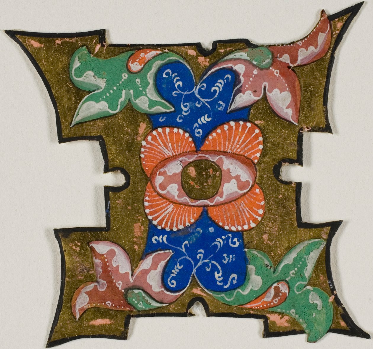 Ozdobiony inicjał "I" z liśćmi z książki chóru autorstwa Unknown artist