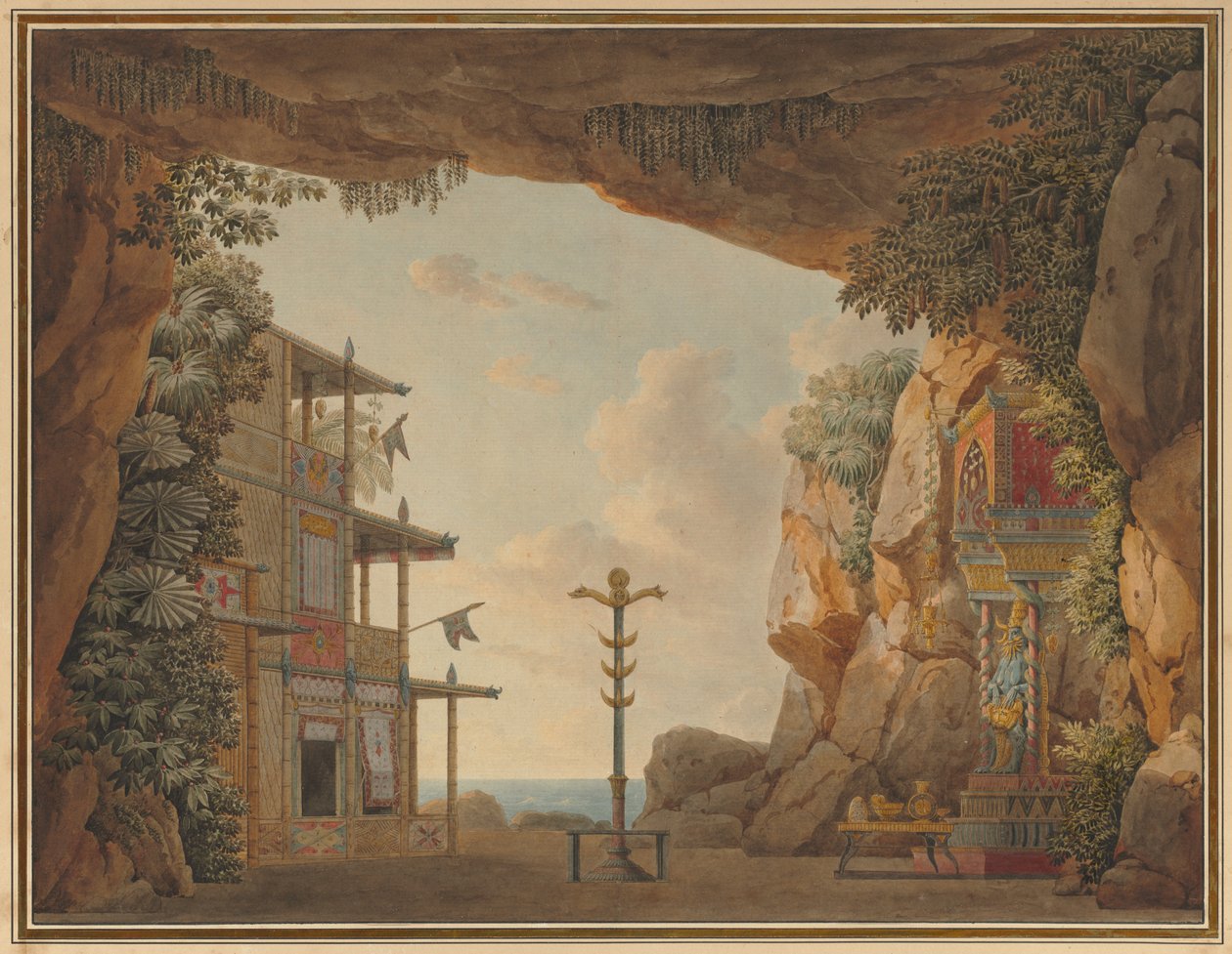 Projekt scenografii do II aktu Elisca lub Mieszkaniec Madagaskaru autorstwa Unknown artist