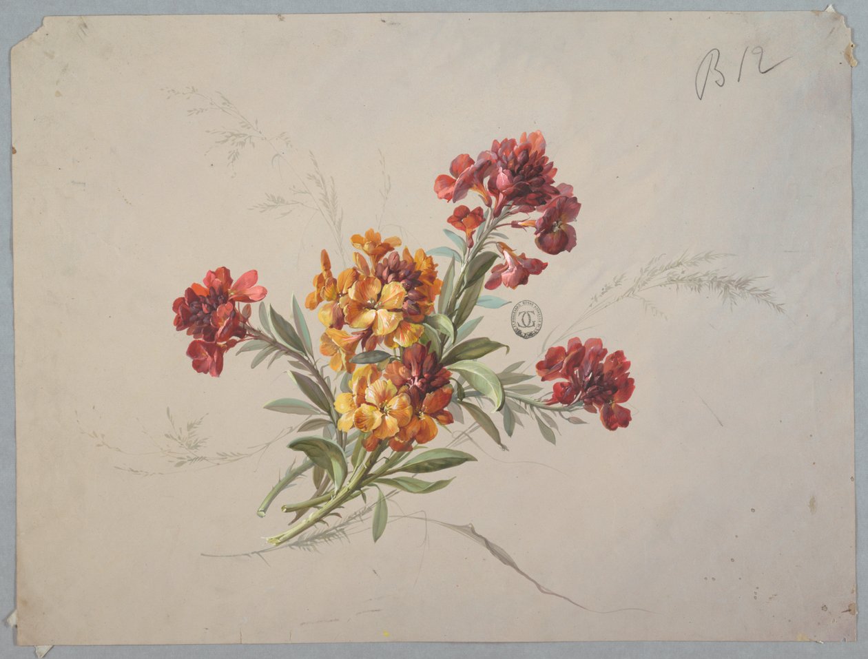 Projektowanie tapet i tekstyliów: kwiaty autorstwa Unknown artist