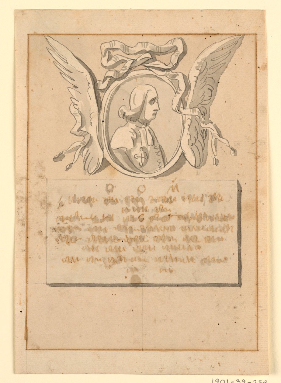 Projekt pomnika nagrobnego dla prałata autorstwa Unknown artist