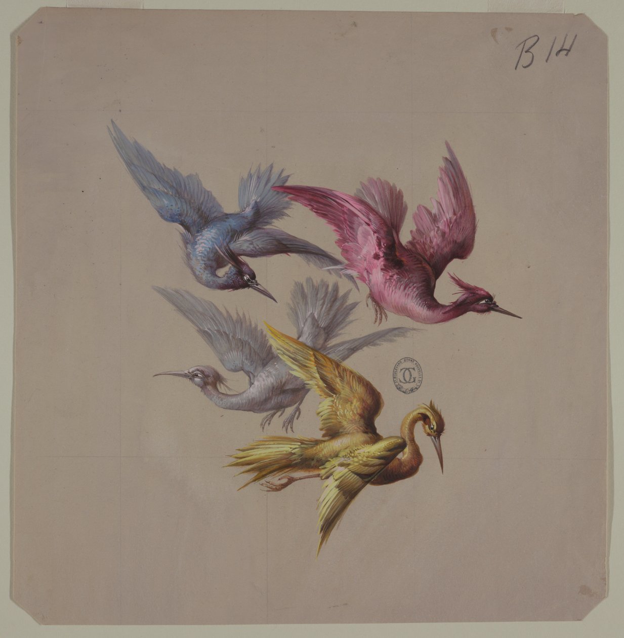 Wzory tapet i tekstyliów: ptaki autorstwa Unknown artist