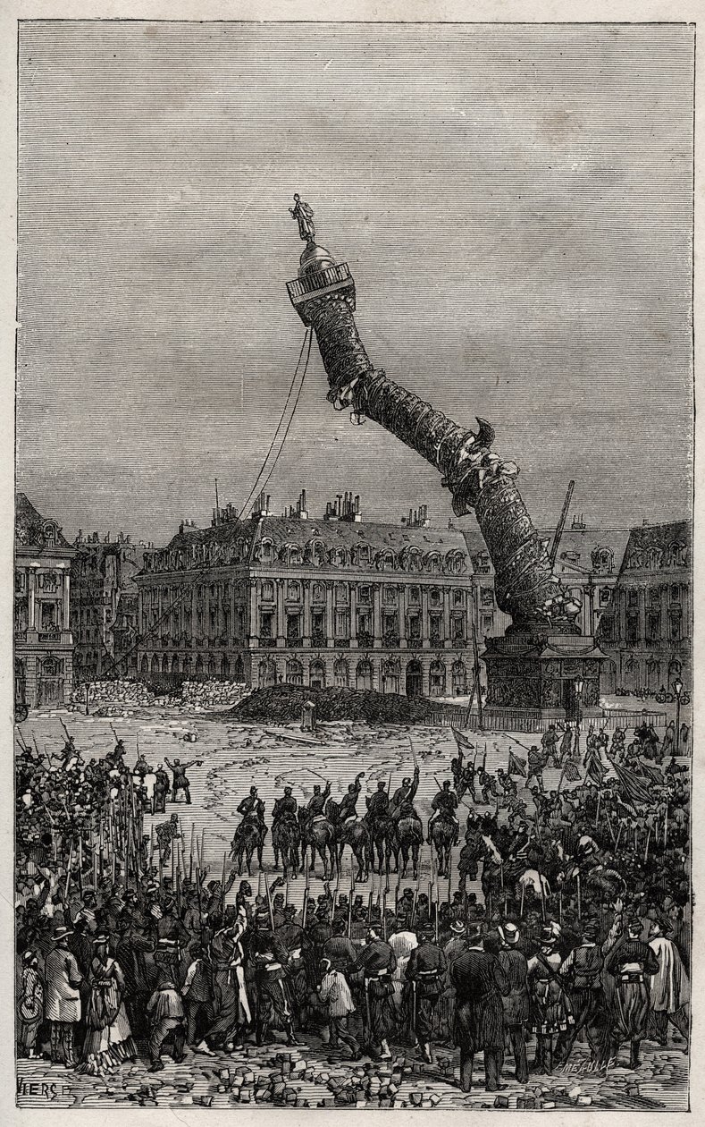 Zniszczenie Kolumny Vendome w okresie komuny autorstwa Unknown artist